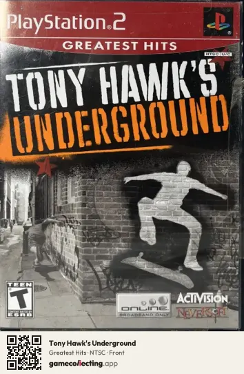 Tony Hawk's Underground PlayStation 2, NTSC box front