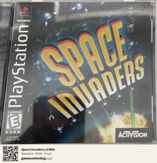 Space Invaders (1999) PlayStation, NTSC box front