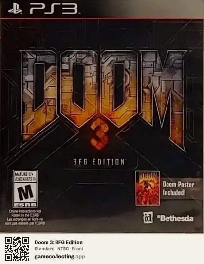 Doom 3: BFG Edition PlayStation 3, NTSC box front