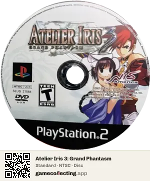 Atelier Iris 3: Grand Phantasm PlayStation 2, NTSC disc
