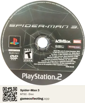 Spider-Man 3 PlayStation 2, NTSC disc