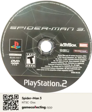 Spider-Man 3 PlayStation 2, NTSC disc