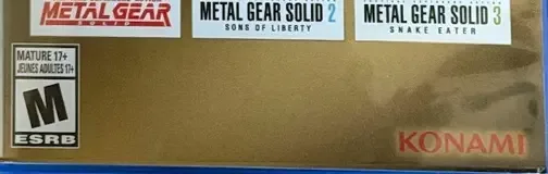 Metal Gear Solid: Master Collection Vol. 1, the ESRB box on its front