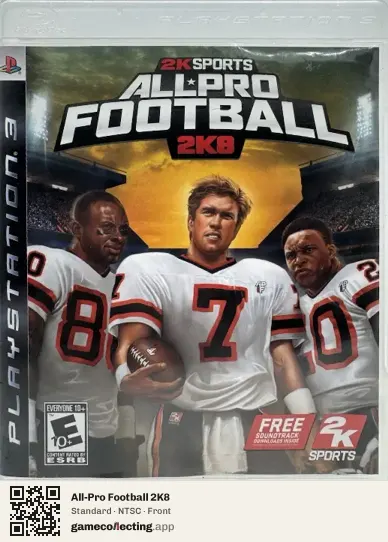 All-Pro Football 2K8 PlayStation 3, NTSC box front