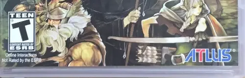 Dragon's Crown, the ESRB box on its front