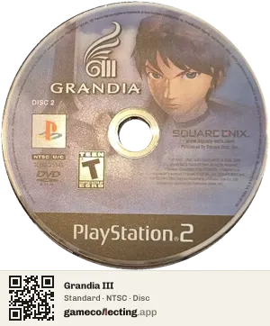 Grandia III PlayStation 2, NTSC disc