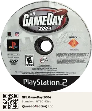 NFL GameDay 2004 PlayStation 2, NTSC disc