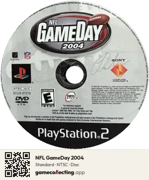 NFL GameDay 2004 PlayStation 2, NTSC disc
