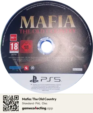 Mafia: The Old Country PlayStation 5, PAL disc