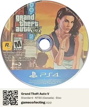 Grand Theft Auto V PlayStation 4, NTSC disc