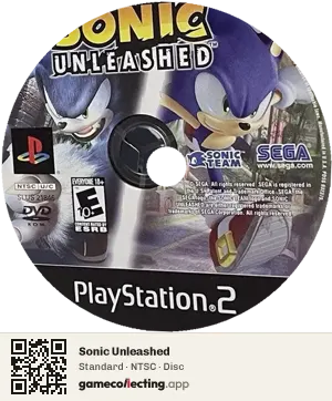 Sonic Unleashed PlayStation 2, NTSC disc