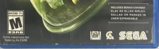 Alien: Isolation, the ESRB box on its front