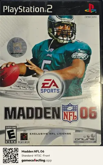 Madden NFL 06 PlayStation 2, NTSC box front