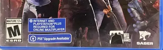 Evil Dead: The Game, the ESRB box on its front