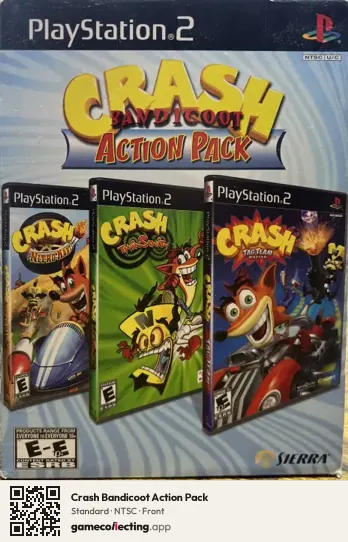 Crash Bandicoot Action Pack PlayStation 2, NTSC box front