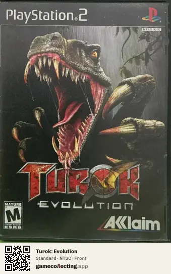 Turok: Evolution PlayStation 2, NTSC box front