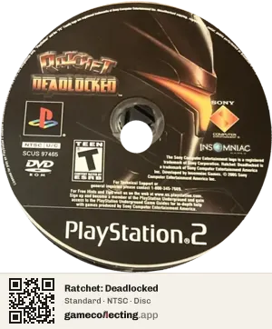 Ratchet: Deadlocked PlayStation 2, NTSC disc