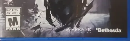 Dishonored, the ESRB box on its front