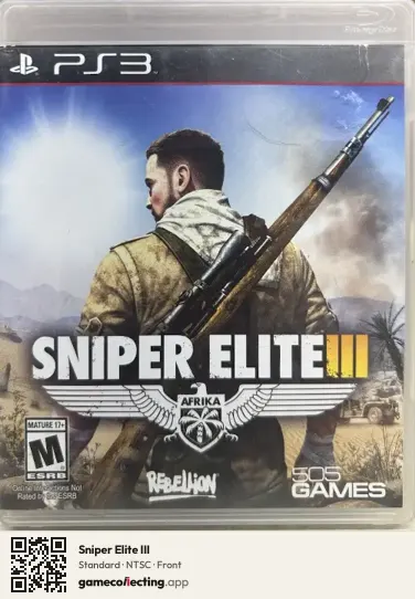 Sniper Elite III PlayStation 3, NTSC box front