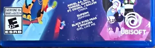Just Dance 2022, the ESRB box on its front