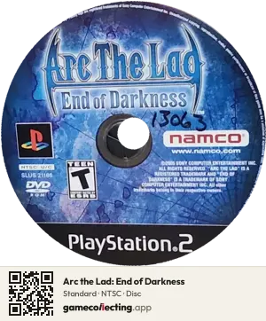 Arc the Lad: End of Darkness PlayStation 2, NTSC disc