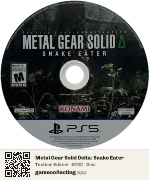 Metal Gear Solid Delta: Snake Eater PlayStation 5, NTSC disc