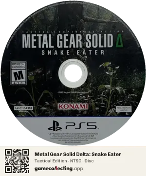 Metal Gear Solid Delta: Snake Eater PlayStation 5, NTSC disc
