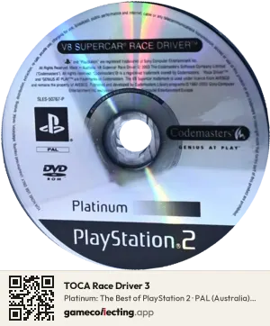 TOCA Race Driver 3 PlayStation 2, PAL disc