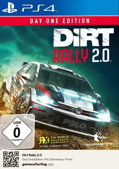 Dirt Rally 2.0 PlayStation 4, Germany box front