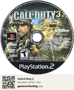 Call of Duty 3 PlayStation 2, NTSC disc