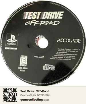Test Drive: Off-Road PlayStation, NTSC disc
