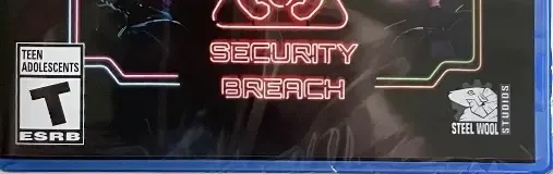 Five Nights at Freddy's: Security Breach, the ESRB box on its front
