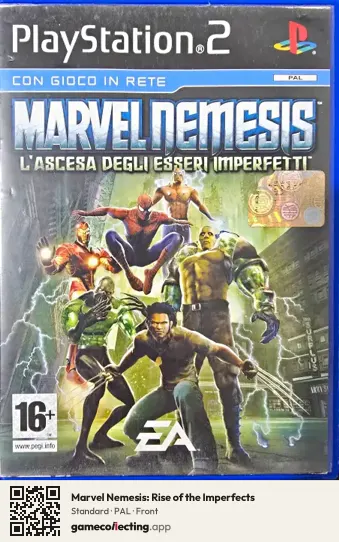Marvel Nemesis: Rise of the Imperfects PlayStation 2, PAL box front