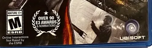 Watch Dogs, the ESRB box on its front