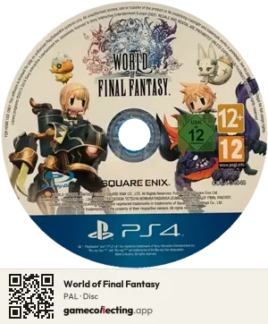 World of Final Fantasy PlayStation 4, PAL disc