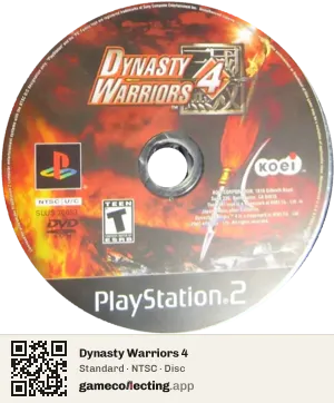 Dynasty Warriors 4 PlayStation 2, NTSC disc
