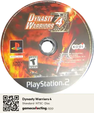Dynasty Warriors 4 PlayStation 2, NTSC disc