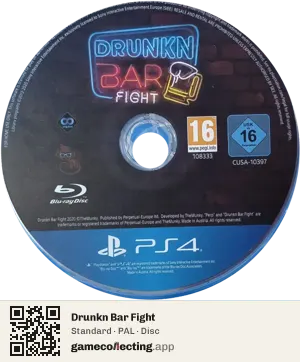Drunkn Bar Fight PlayStation 4, PAL disc
