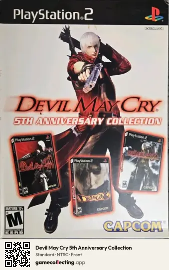 Devil May Cry 5th Anniversary Collection PlayStation 2, NTSC box front