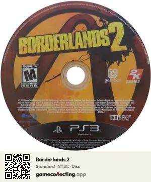 Borderlands 2 PlayStation 3, NTSC disc