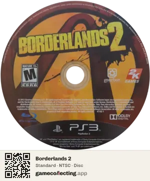 Borderlands 2 PlayStation 3, NTSC disc