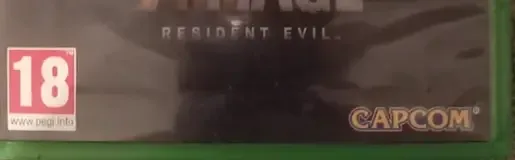Resident Evil Village, the PEGI square on its front