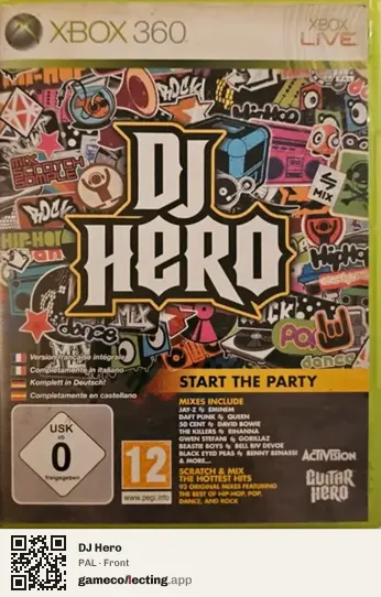 DJ Hero Xbox 360, PAL box front