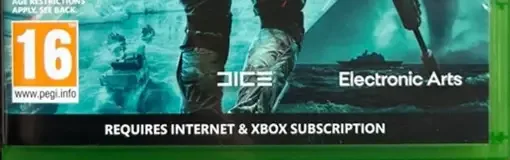 Battlefield 2042, the PEGI square on its front