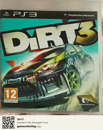 Dirt 3 PlayStation 3, Portugal box front