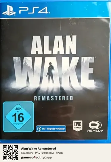 Alan Wake Remastered PlayStation 4, Germany box front