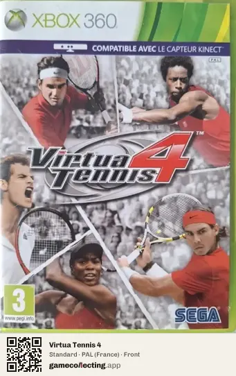 Virtua Tennis 4 Xbox 360, France box front