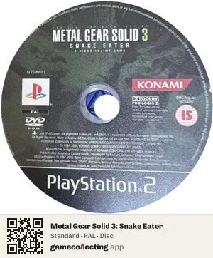 Metal Gear Solid 3: Snake Eater PlayStation 2, PAL disc
