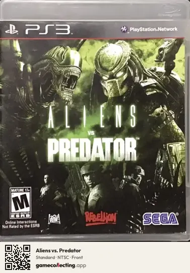 Aliens vs. Predator PlayStation 3, NTSC box front