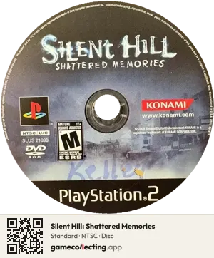 Silent Hill: Shattered Memories PlayStation 2, NTSC disc